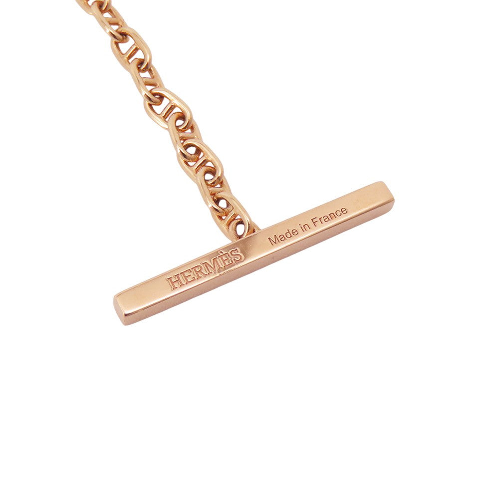 HERMES Chaine d'Ancre Verso Bracelet Size SH K18PG Ceramic