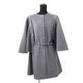 LOUIS VUITTON Double-faced Cape Sleeve Coat Size 38 Gray1AFSHX Wool99% Silk1%