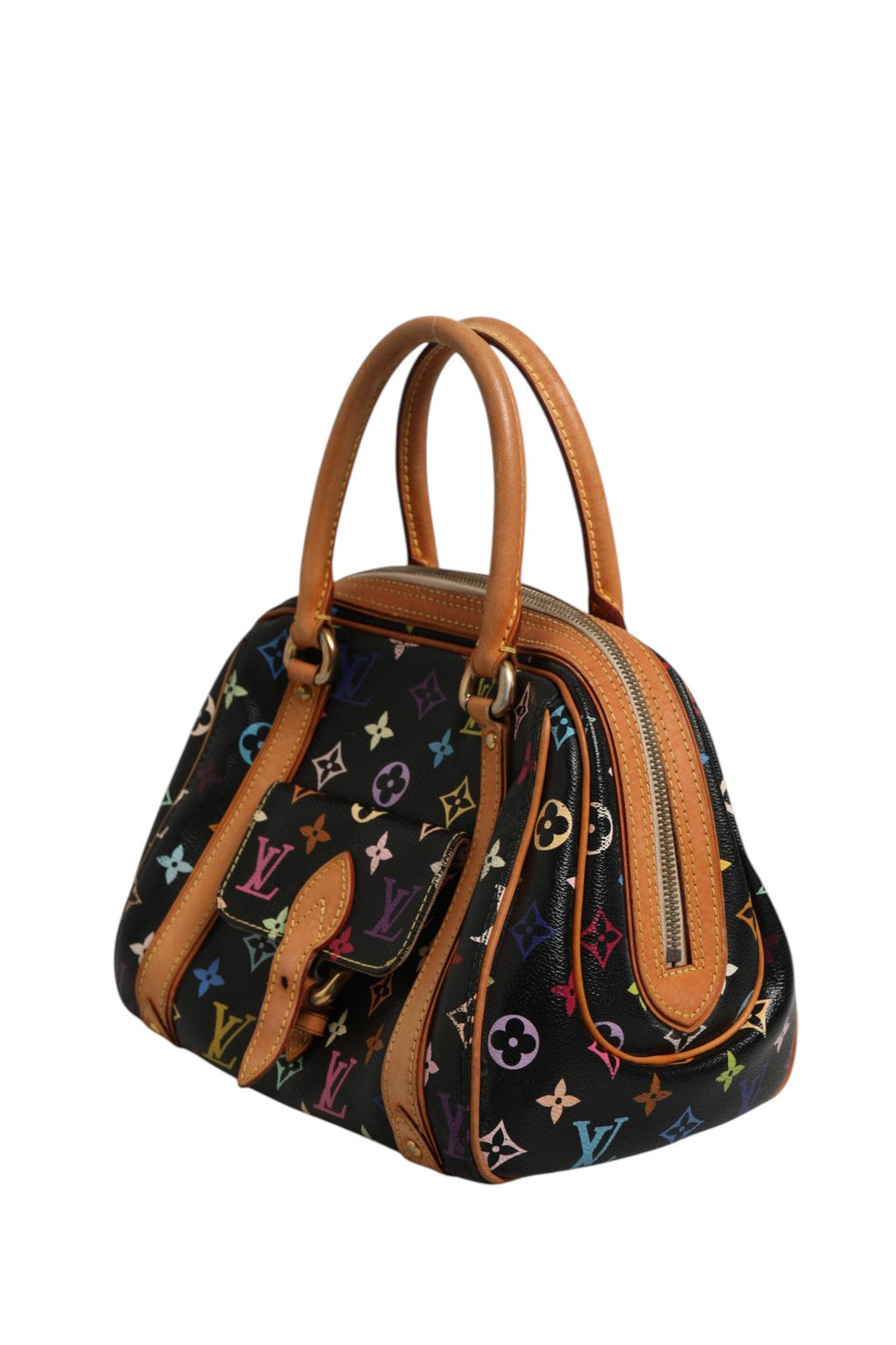 Louis Vuitton Black Monogram Multicolor Canvas Priscilla Women's Handbag ( )