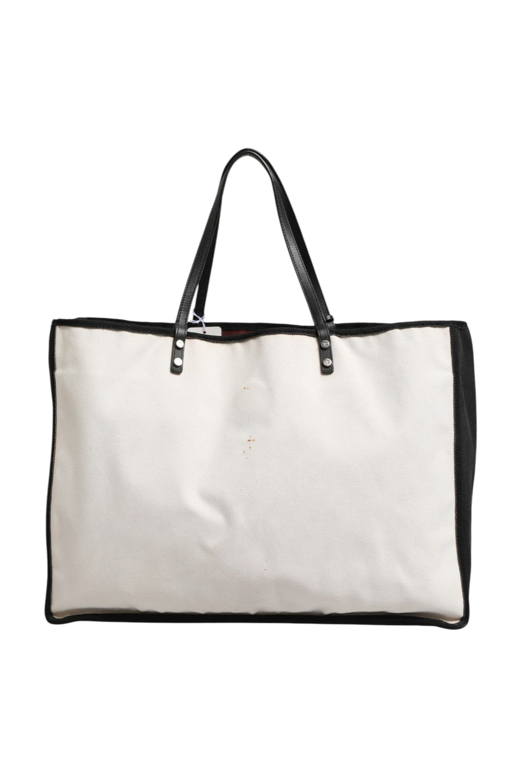 Chanel Ladies First White and Black Canvas Shopper Tote Women's Bag ( )