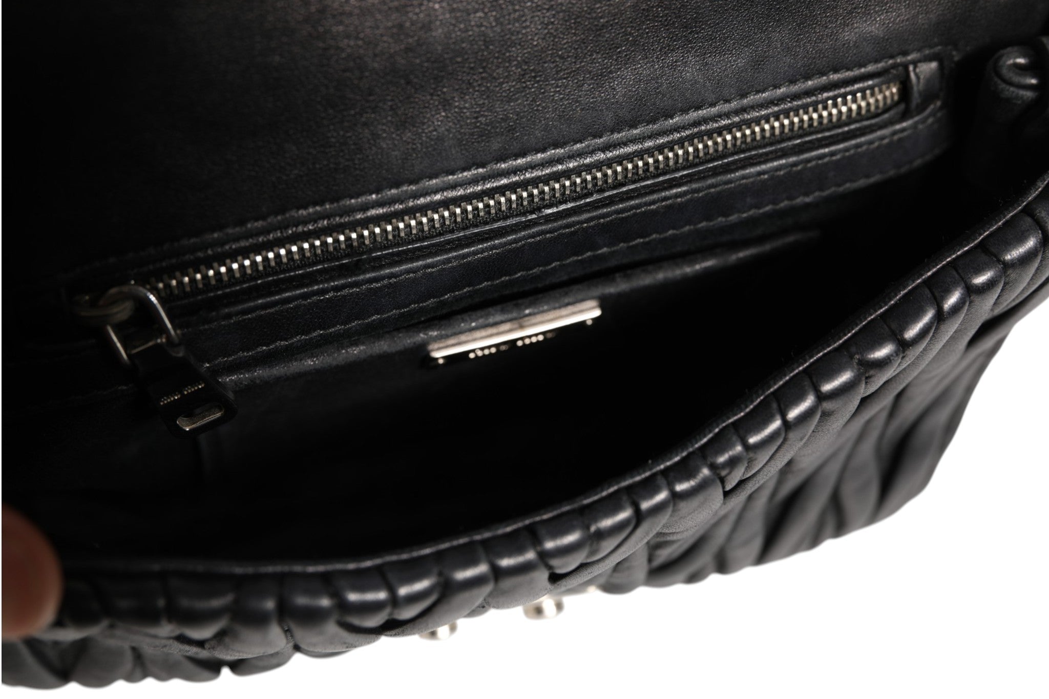 Miu Miu Confidential Matelasse Leather Flap Shoulder Women's Bag ( )