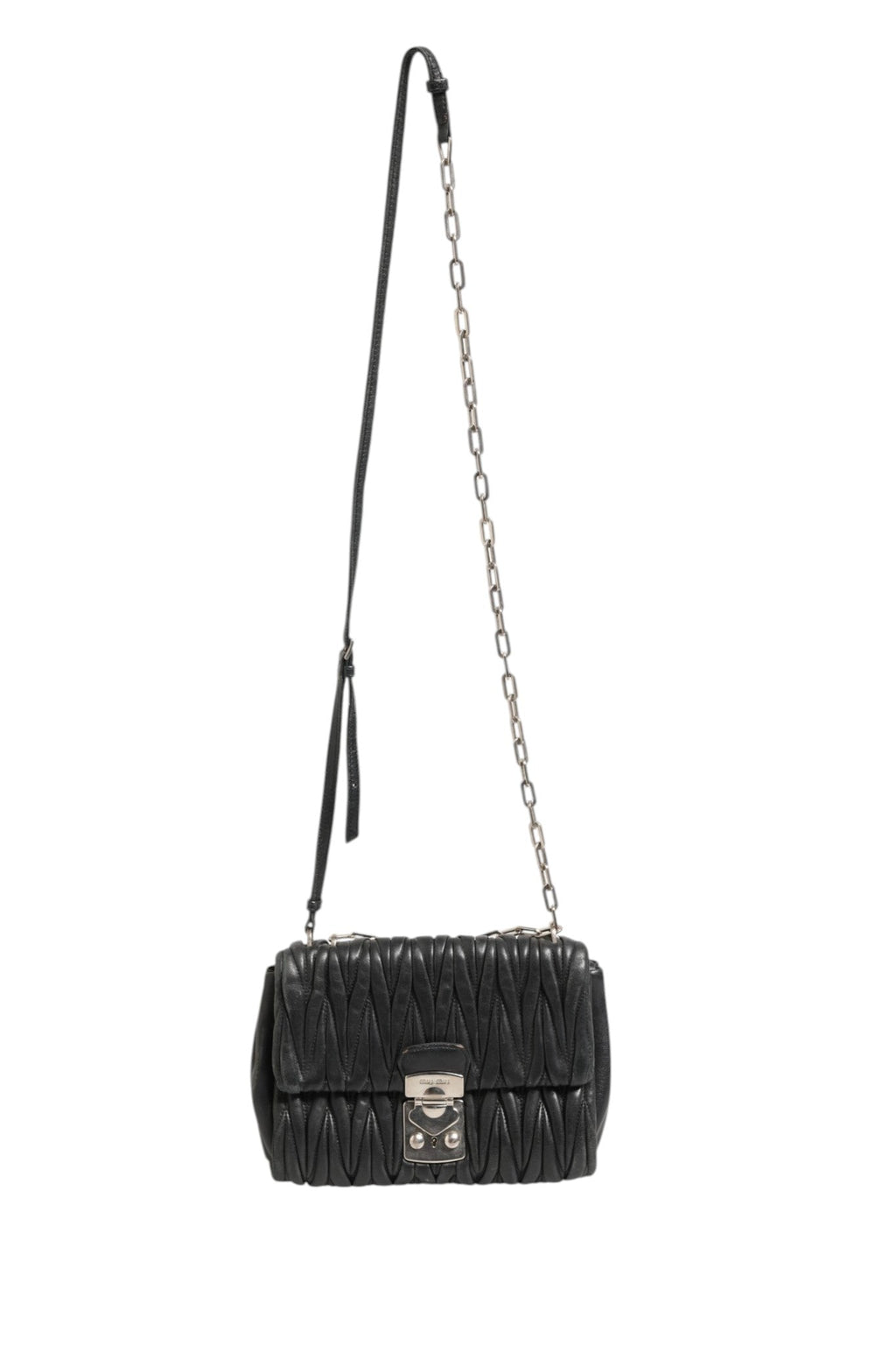 Miu Miu Confidential Matelasse Leather Flap Shoulder Women's Bag ( )