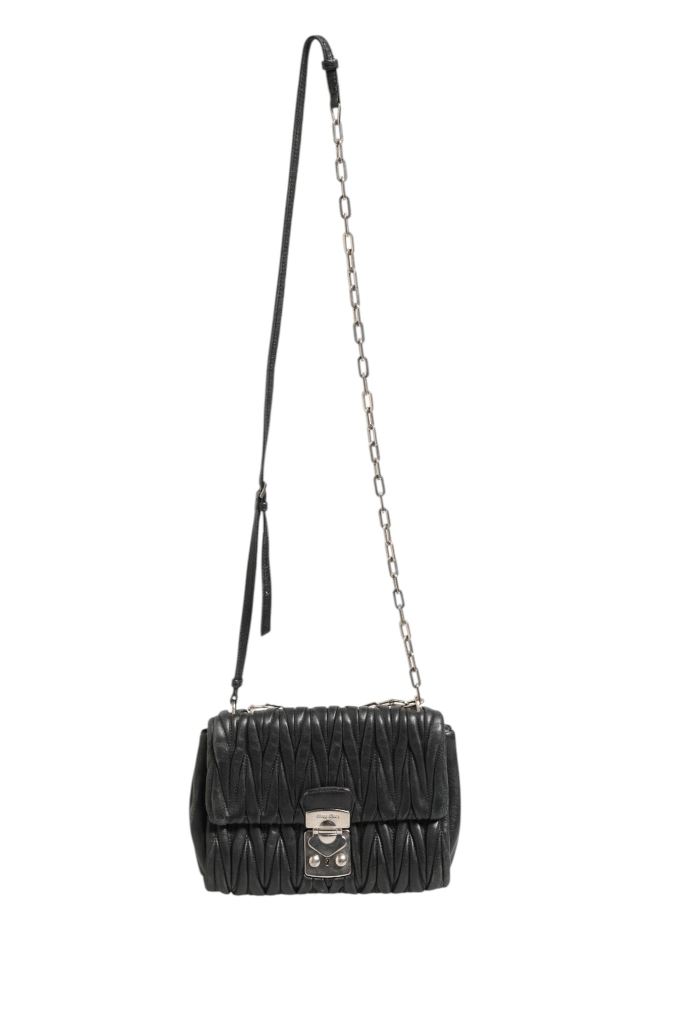 Miu Miu Confidential Matelasse Leather Flap Shoulder Women's Bag ( )