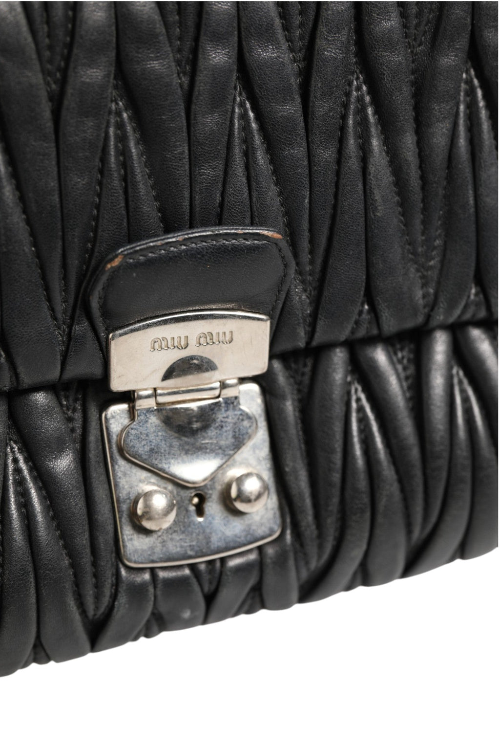 Miu Miu Confidential Matelasse Leather Flap Shoulder Women's Bag ( )