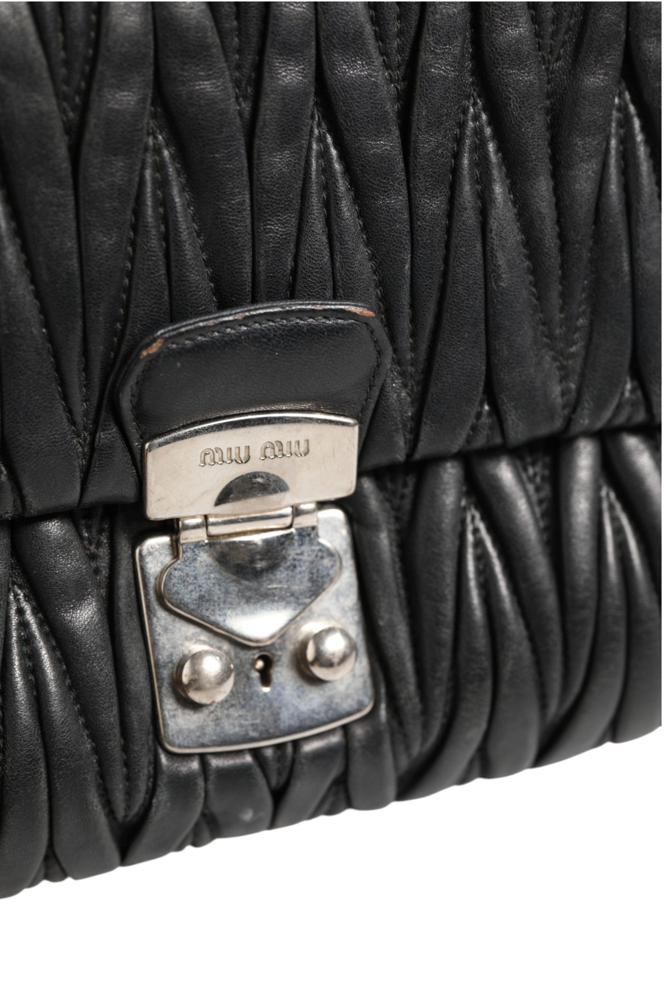 Miu Miu Confidential Matelasse Leather Flap Shoulder Women's Bag ( )