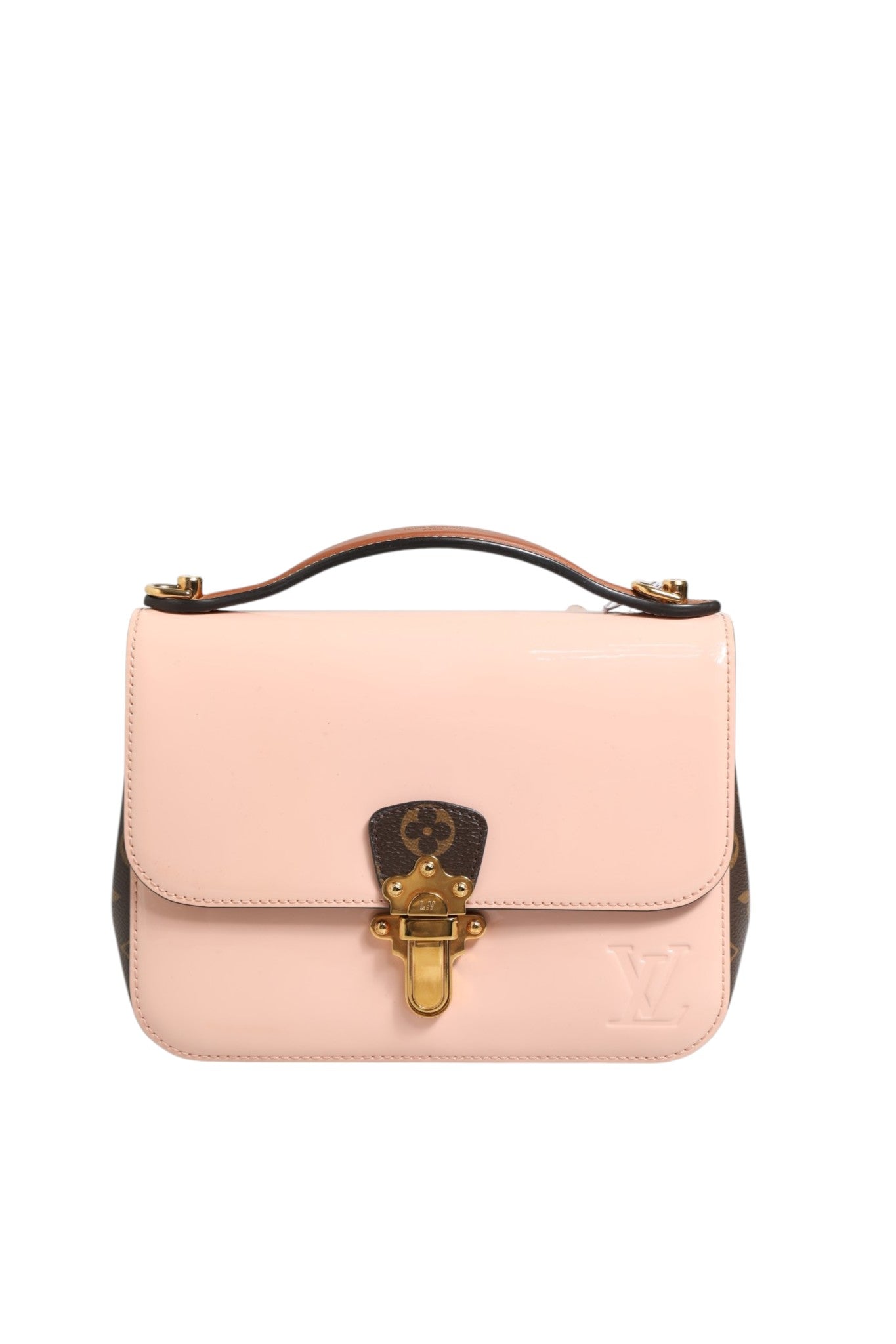 Louis Vuitton Pink Vernis and Monogram Canvas Cherrywood BB Shoulder Women's Bag ( )