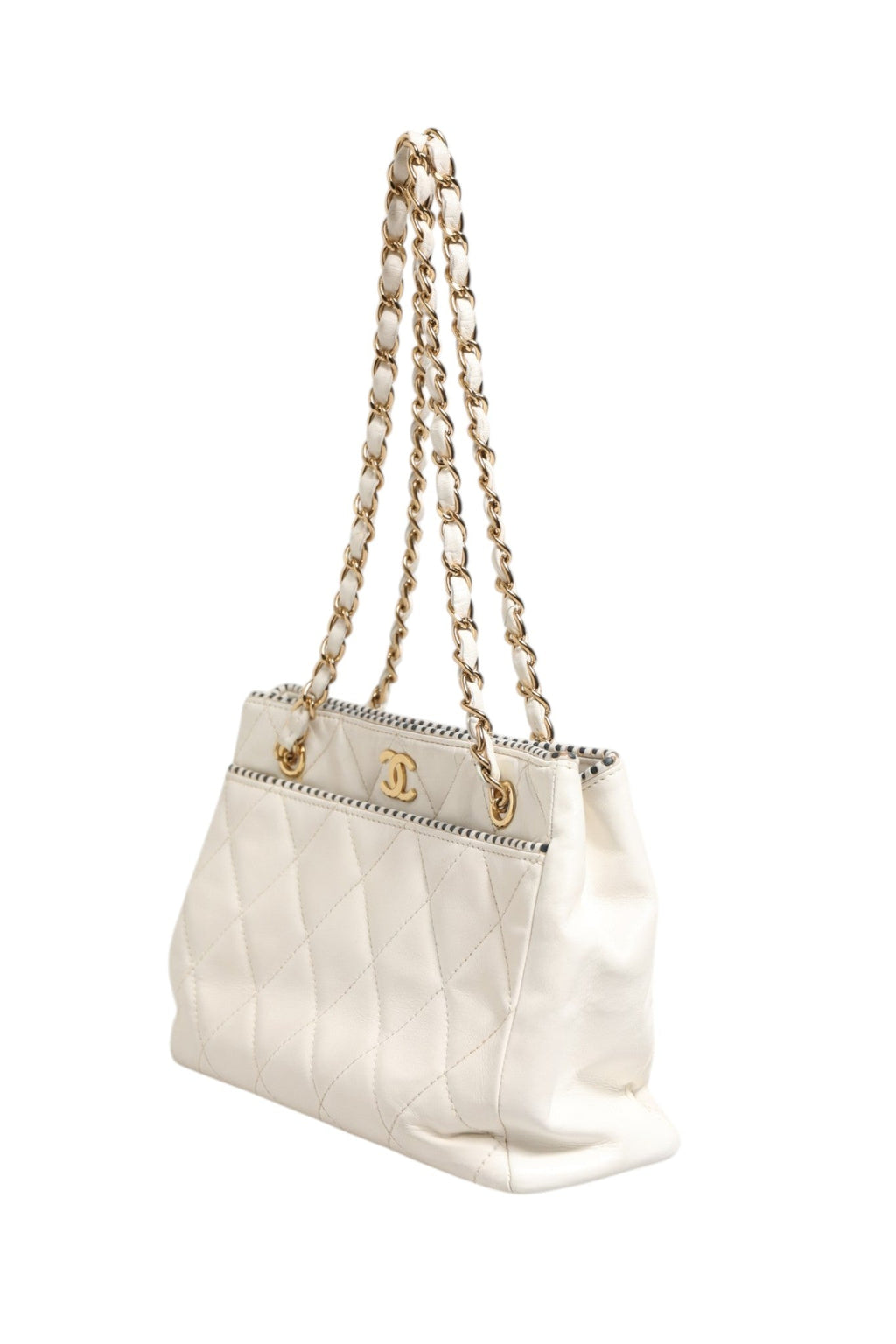 Chanel Shiny Calfskin Quilted Mini 22 White Women's 1792563 ( )