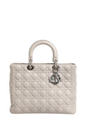 Christian Dior Lady Dior Large Grey Cannage Lambskin Women's Bag ( )