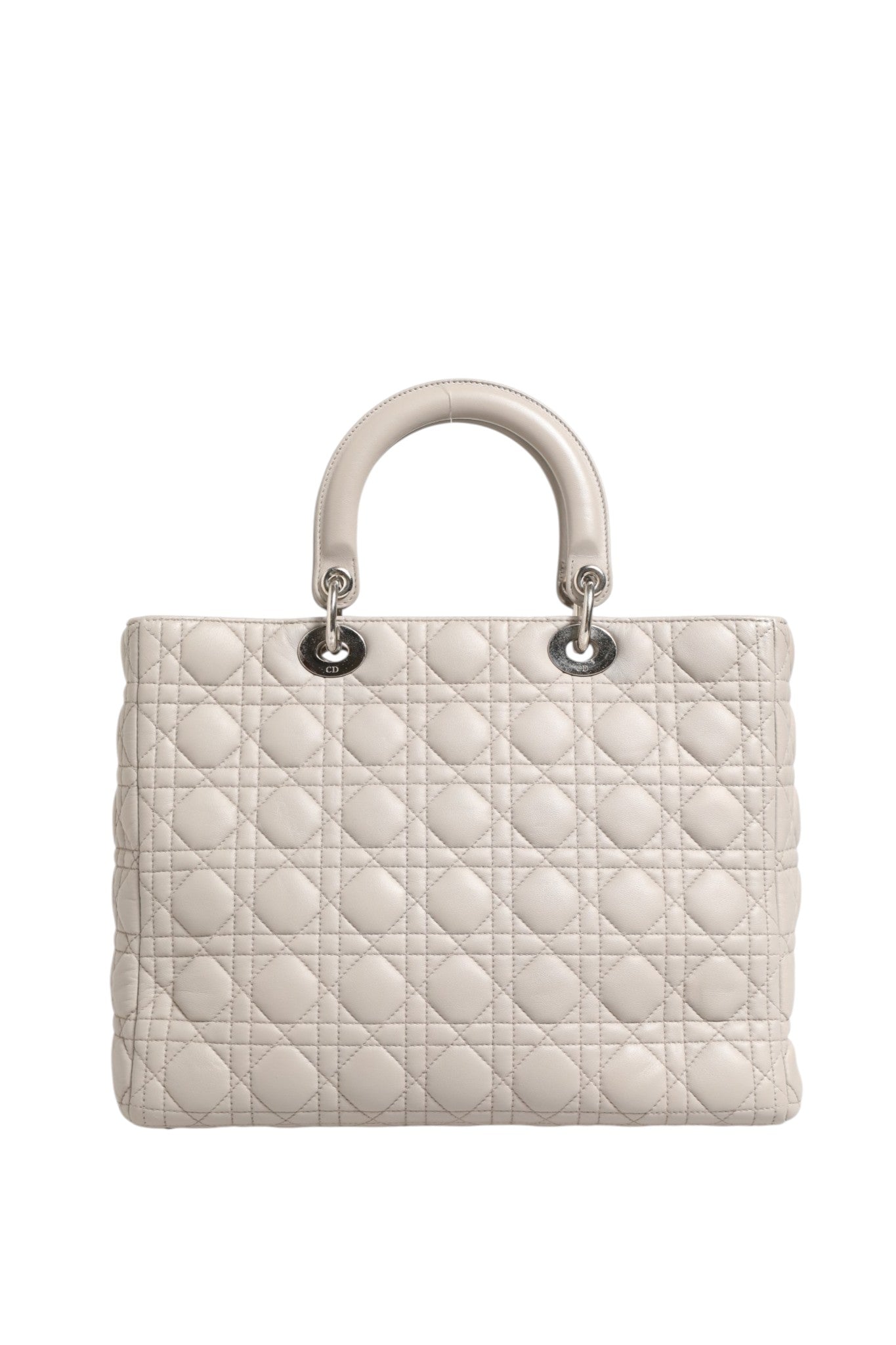 Christian Dior Lady Dior Large Grey Cannage Lambskin Women's Bag ( )