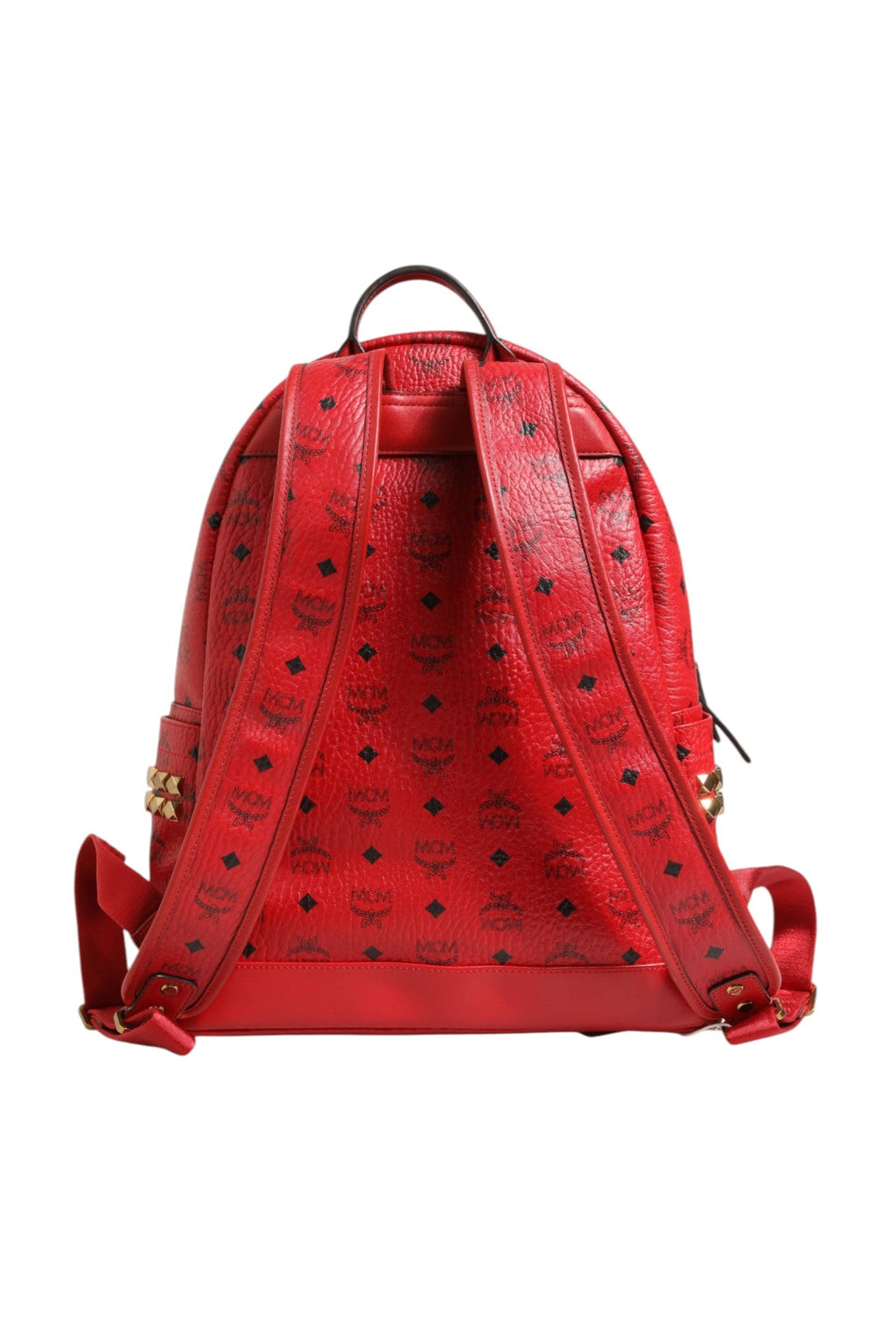 MCM Medium Stark Studded Visetos Backpack - Women's Red ( )