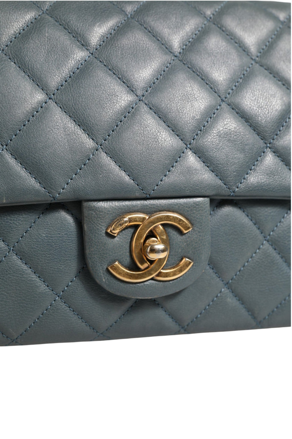 Chanel Blue Quilted Leather Crown Flap Shoulder Women's Bag ( )