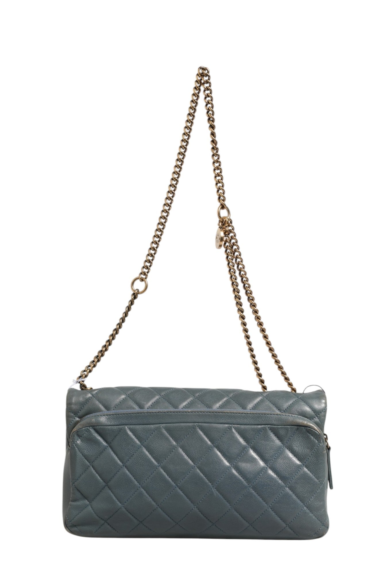 Chanel Blue Quilted Leather Crown Flap Shoulder Women's Bag ( )