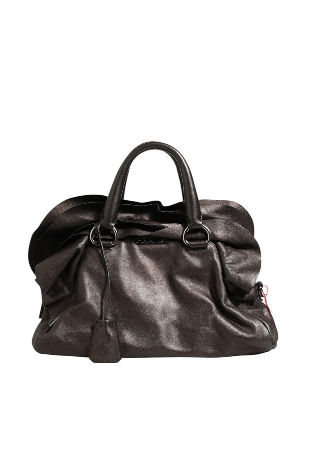 Prada Metallic Nappa Leather Ruffle Shoulder Women's Bag ( )