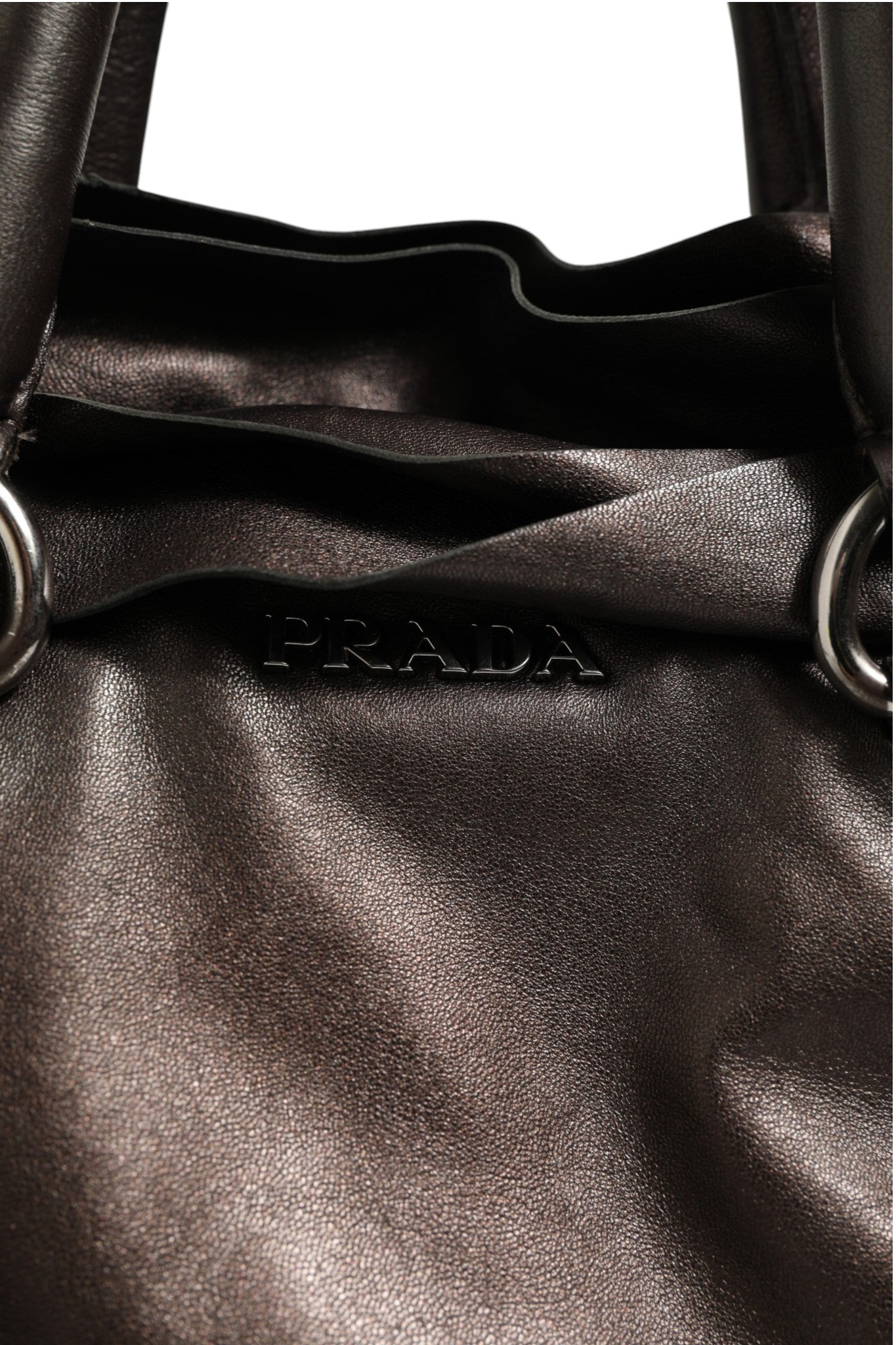 Prada Metallic Nappa Leather Ruffle Shoulder Women's Bag ( )