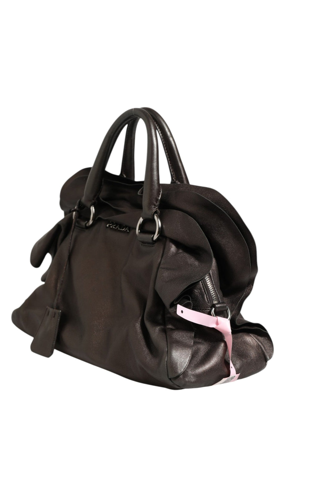 Prada Metallic Nappa Leather Ruffle Shoulder Women's Bag ( )