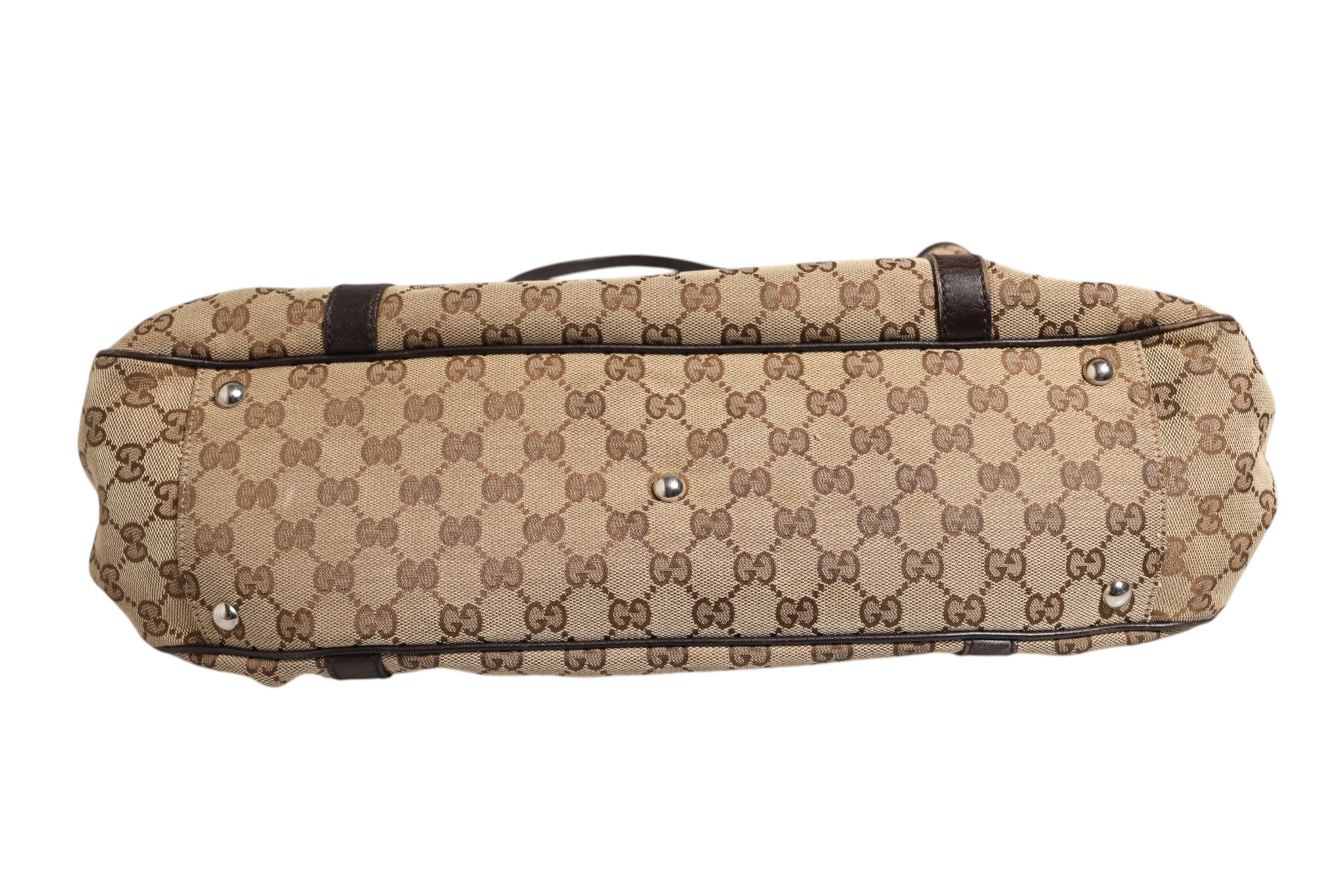 Gucci Beige and Black Canvas Twins Medium Tote Women's Bag ( )
