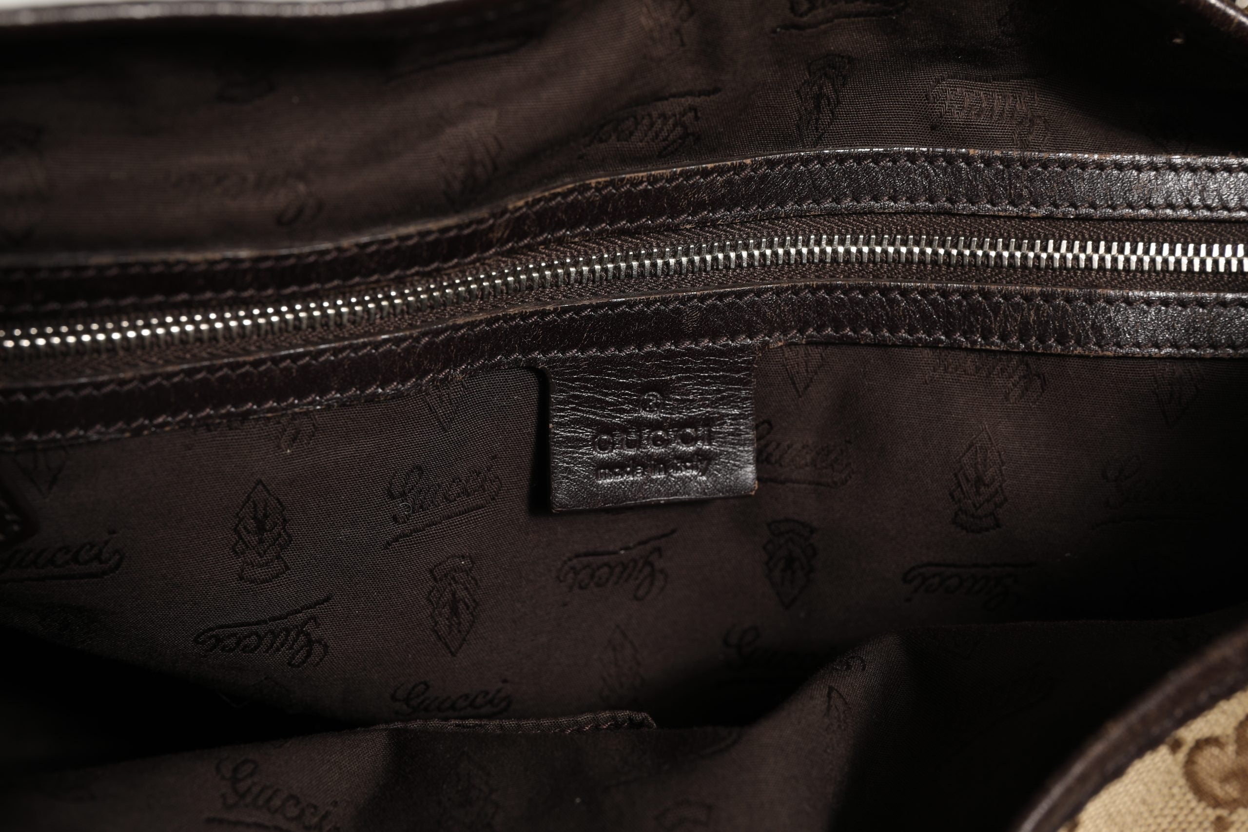 Gucci Beige and Black Canvas Twins Medium Tote Women's Bag ( )