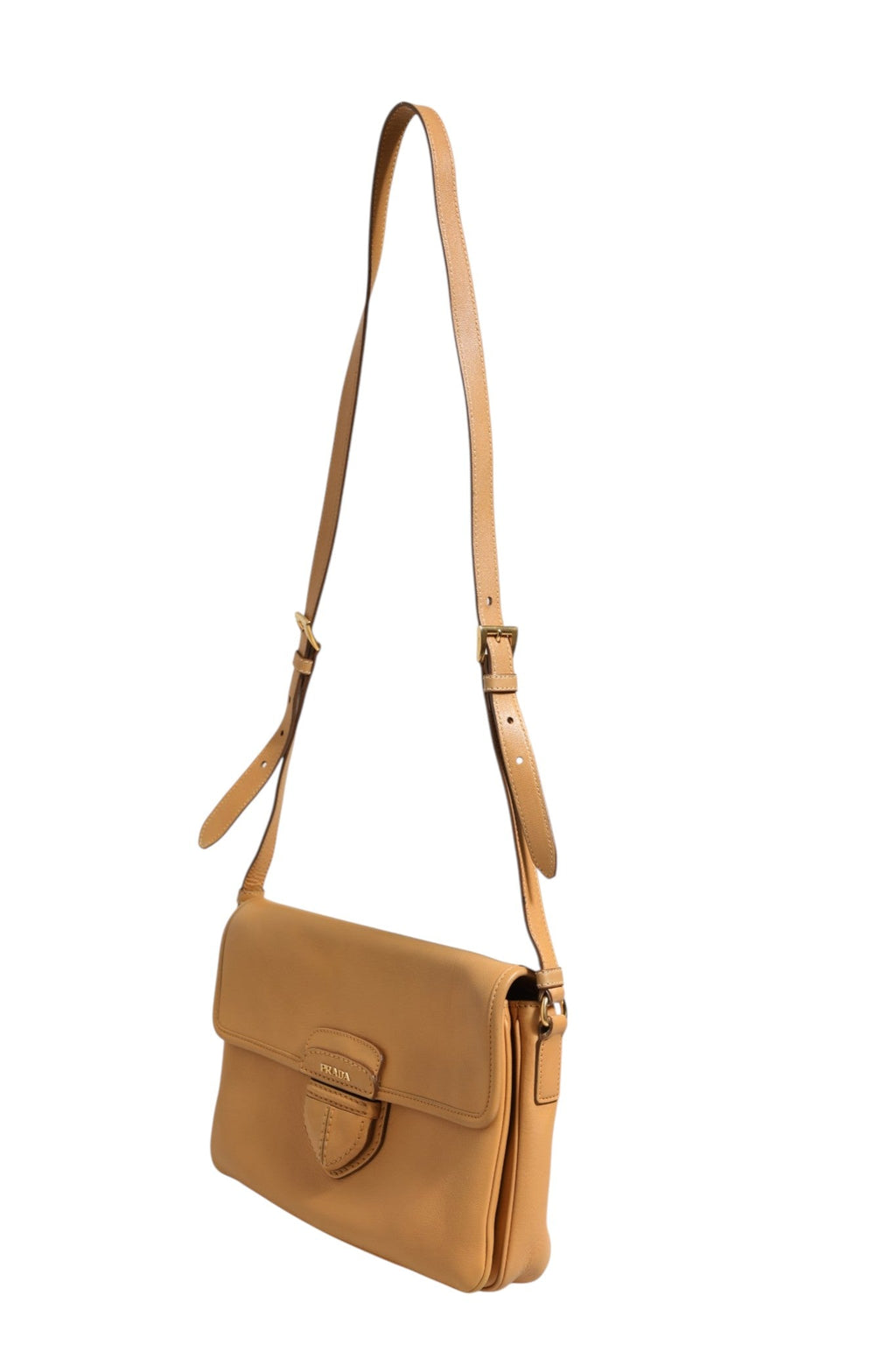 Prada Sidonie Beige Pebble Leather shoulder Women's bag ( )