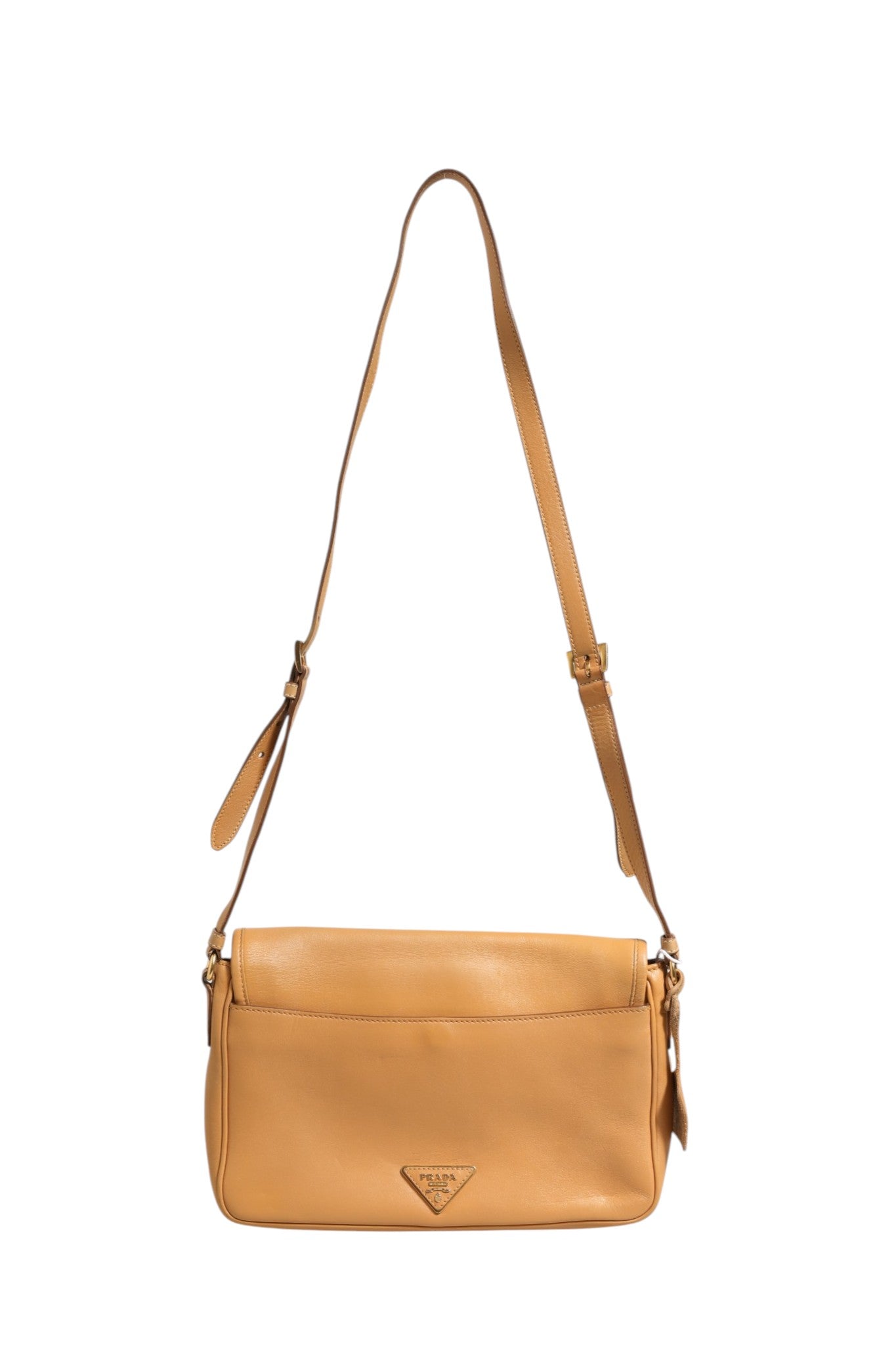 Prada Sidonie Beige Pebble Leather shoulder Women's bag ( )