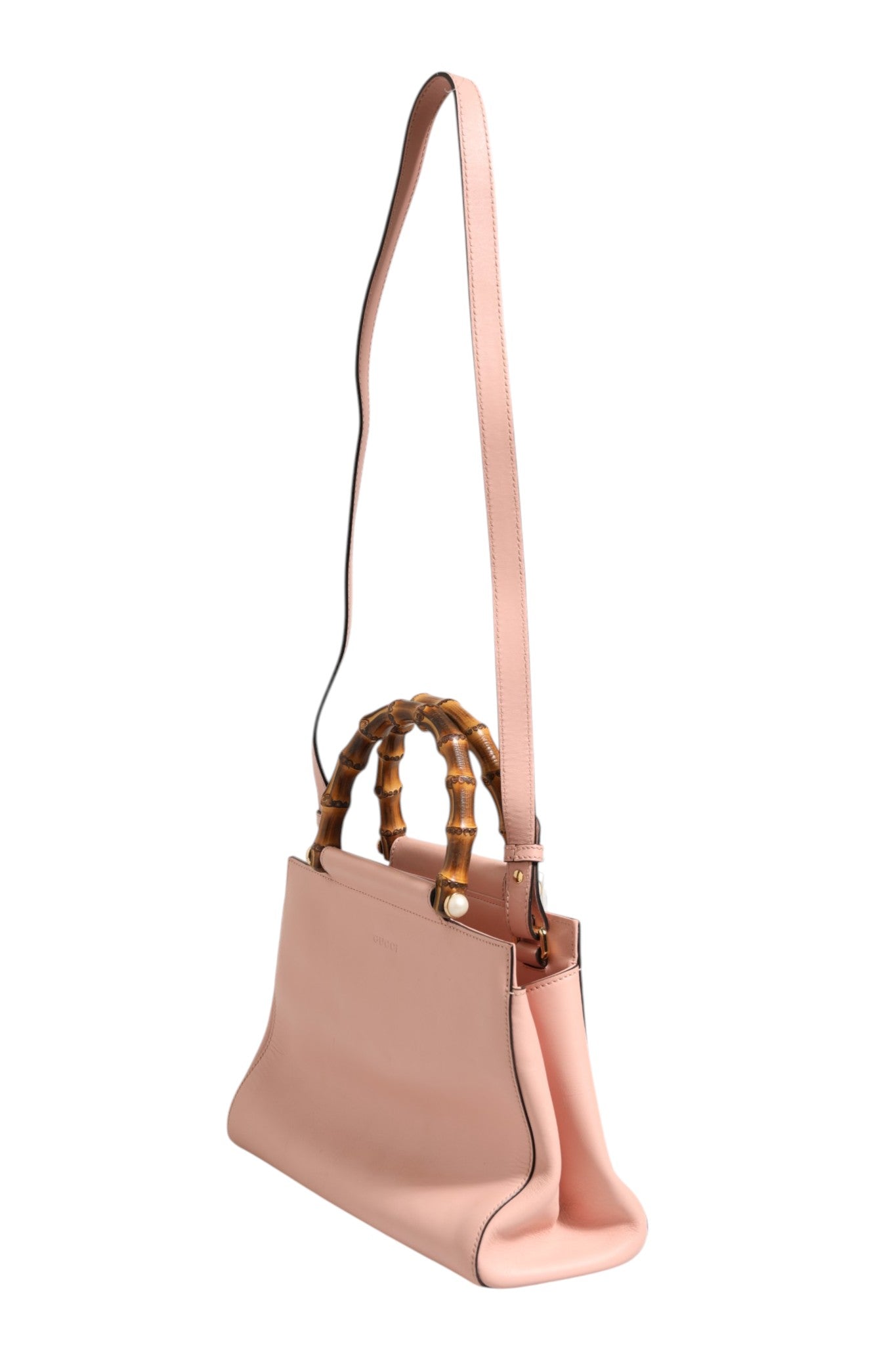 Gucci Pink And White Calfskin Small Nymphaea Top Handle Women's Bag ( )
