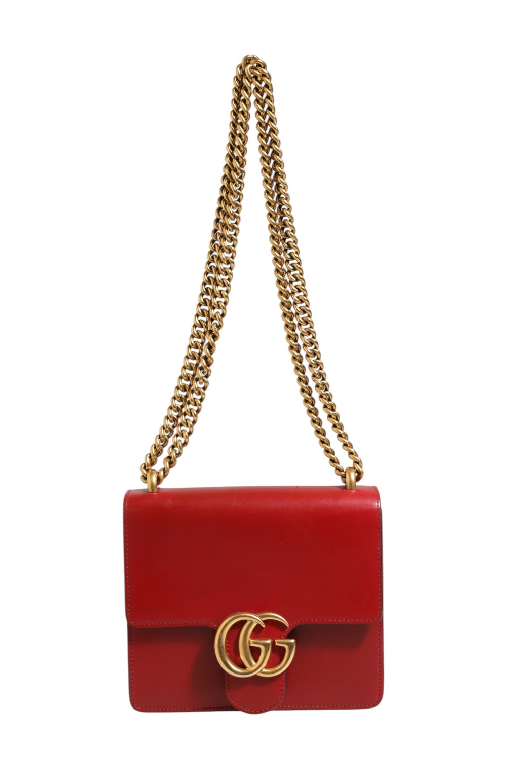 Gucci Marmont small shoulder bag in Rosso Ancora red Women's leather ( )