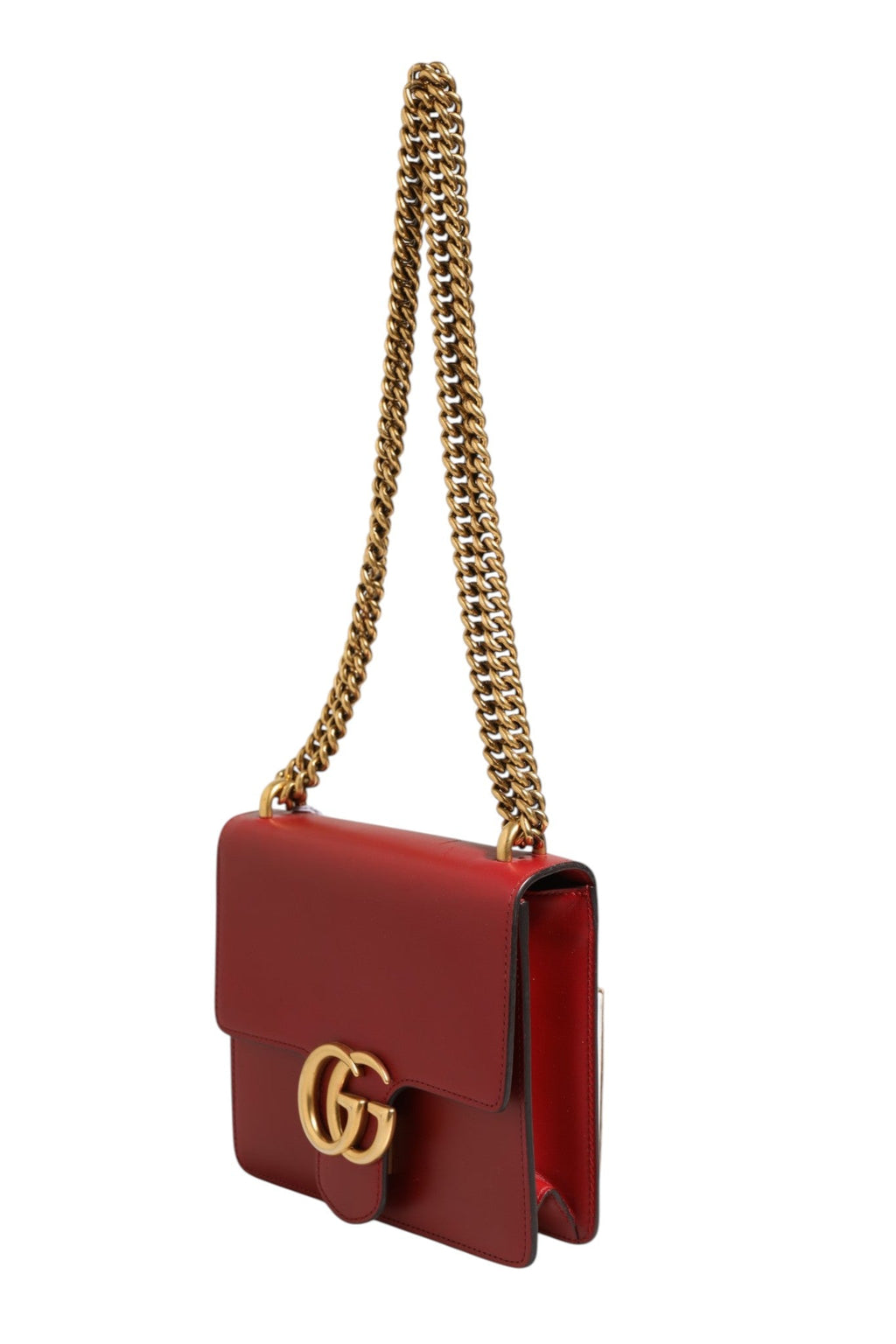 Gucci Marmont small shoulder bag in Rosso Ancora red Women's leather ( )