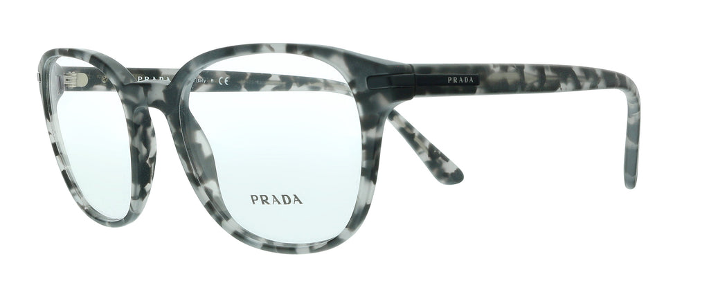 Prada Matte Grey Tortoise Square 0PR 12WV VH31O1 Eyeglasses