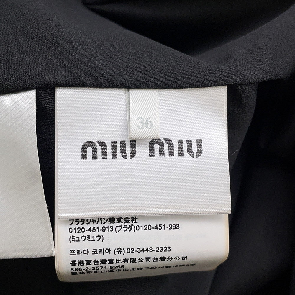 MIUMIU one piece Size 36 BlackMF5621 Wool Polyurethane