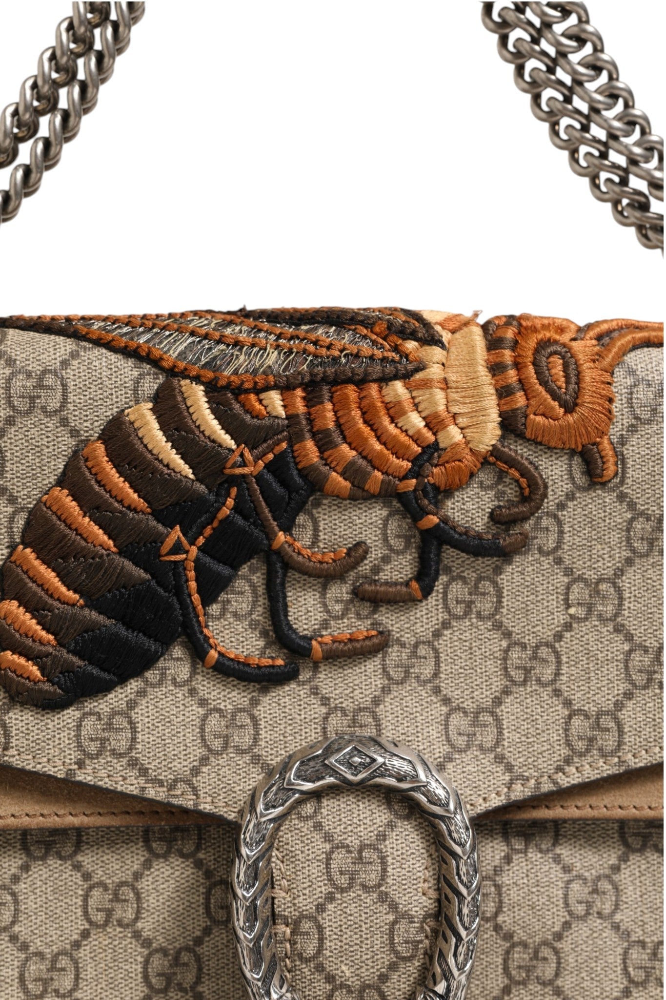 Gucci Supreme Monogram Bee Embroidered Shoulder Women's Bag ( )