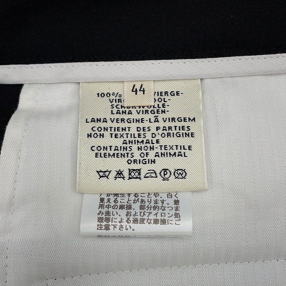 HERMES Double Button Wide Short Pants Size Chronomat 44 Black Wool 100%