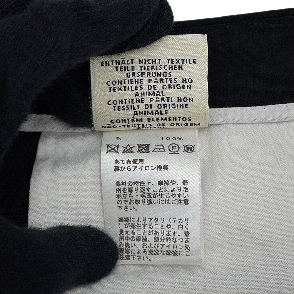 HERMES Double Button Wide Short Pants Size Chronomat 44 Black Wool 100%