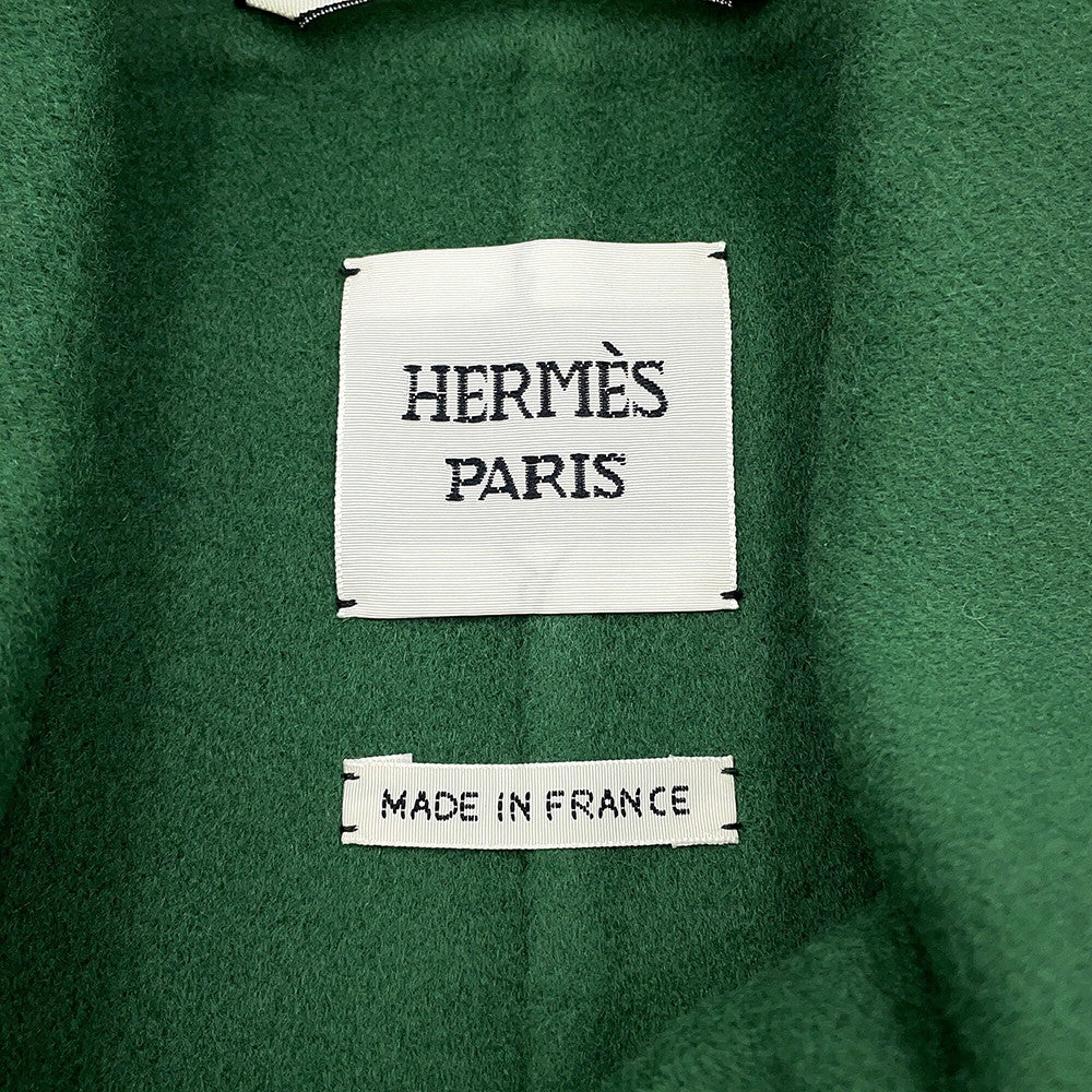 HERMES long vest Size 42 Green4H0101DA Cashmere100%
