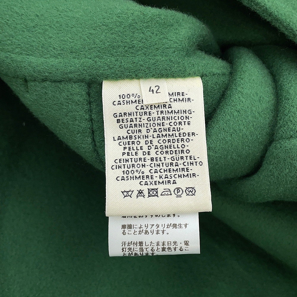 HERMES long vest Size 42 Green4H0101DA Cashmere100%