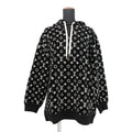 LOUIS VUITTON Monogram Velour Hoodie Size XL Black/WhiteRW231W Cotton100%