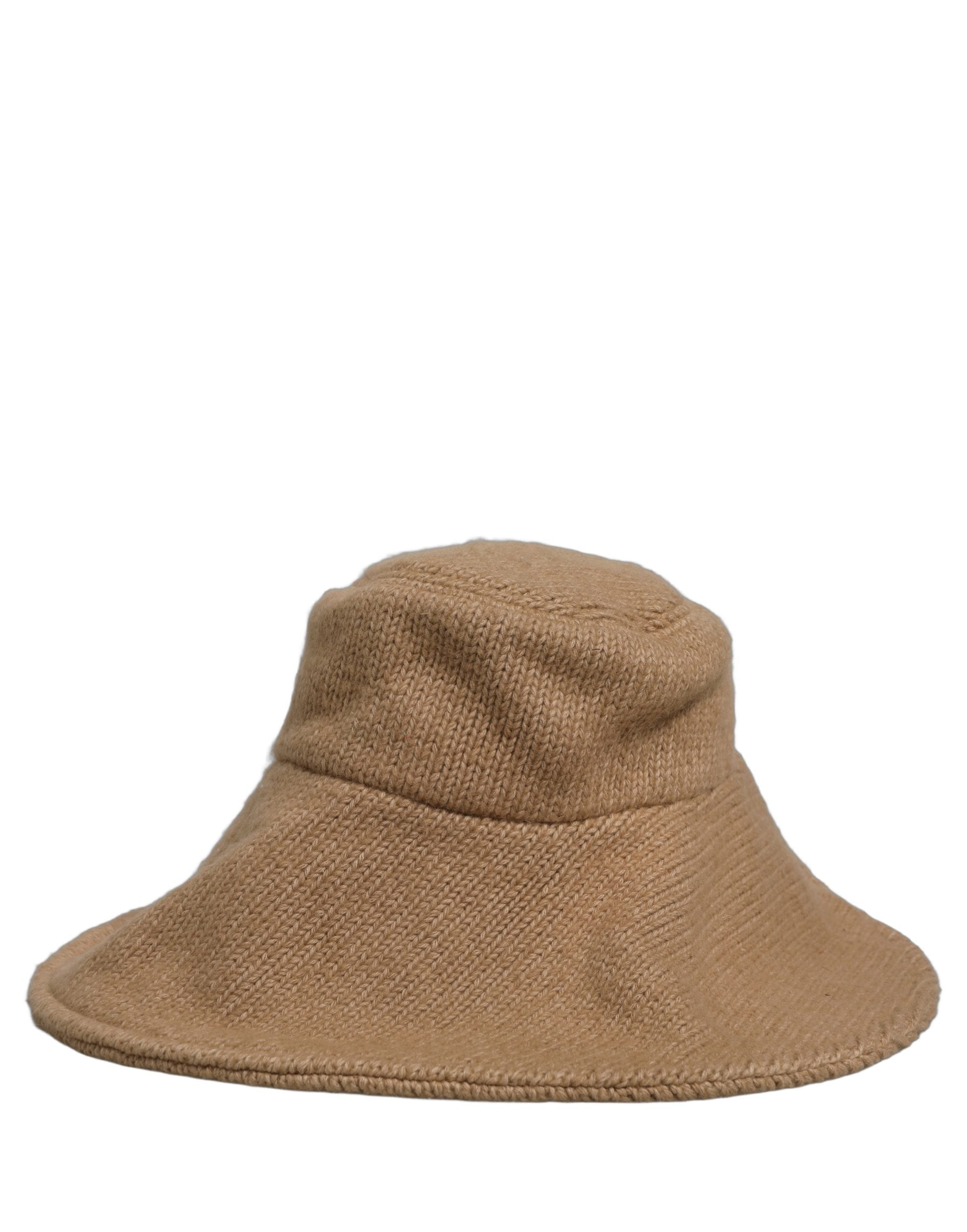 Dolce & Gabbana Women Brown Cotton Knit WideBrim Bucket Capello Women's Hat