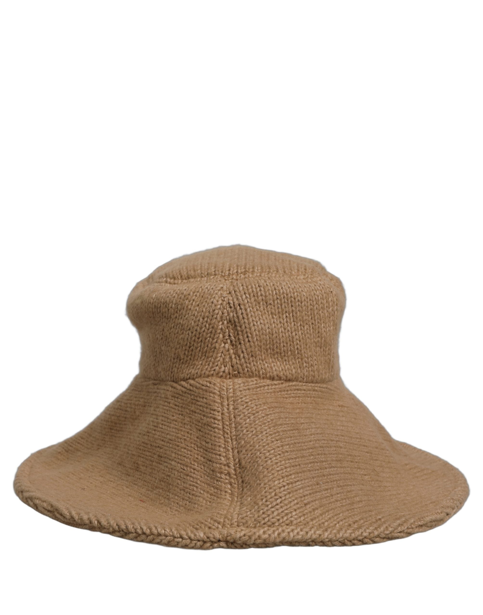 Dolce & Gabbana Women Brown Cotton Knit WideBrim Bucket Capello Women's Hat