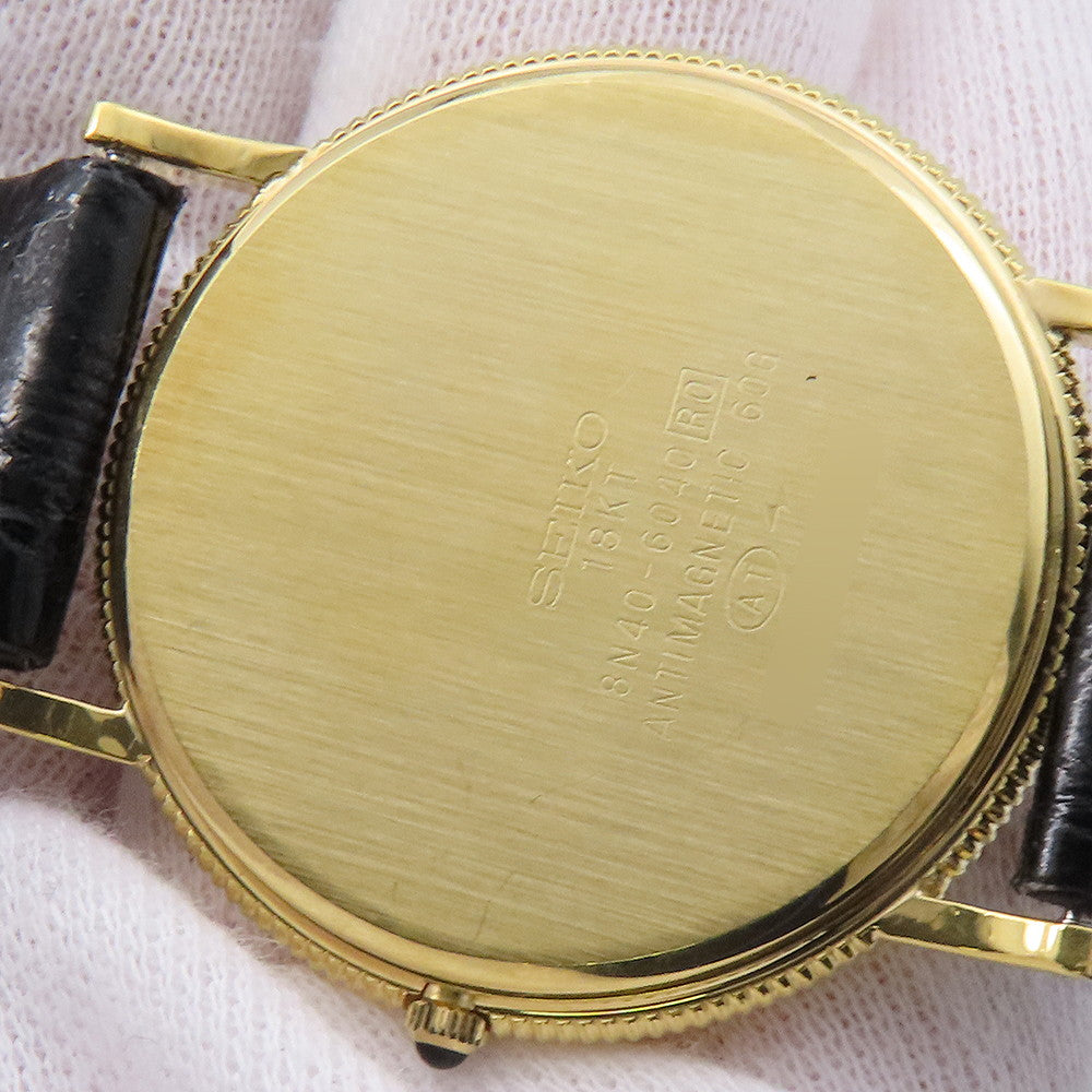 SEIKO Dolce W31mm K18YG Leather Gold Dial8N40-6040