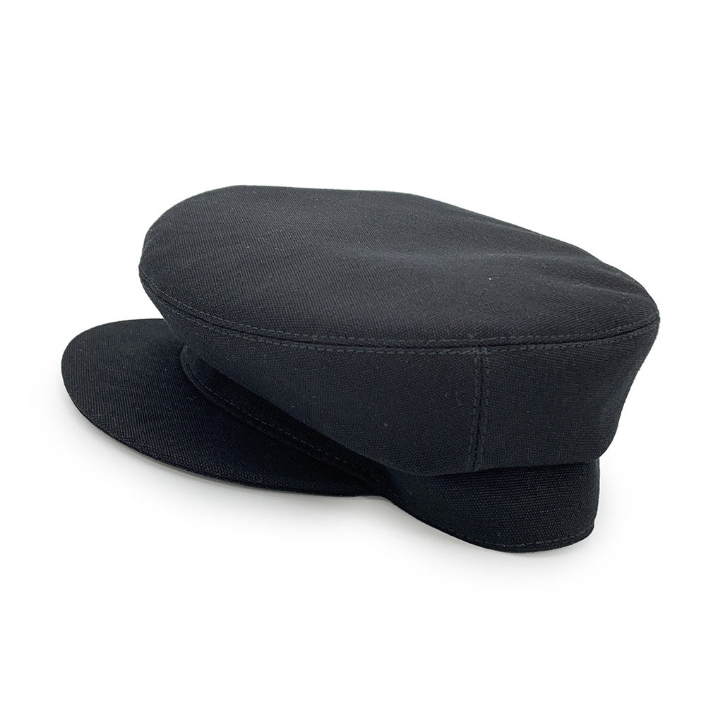 HERMES Julietta Seashell Cap Size 57 Black Cotton100%