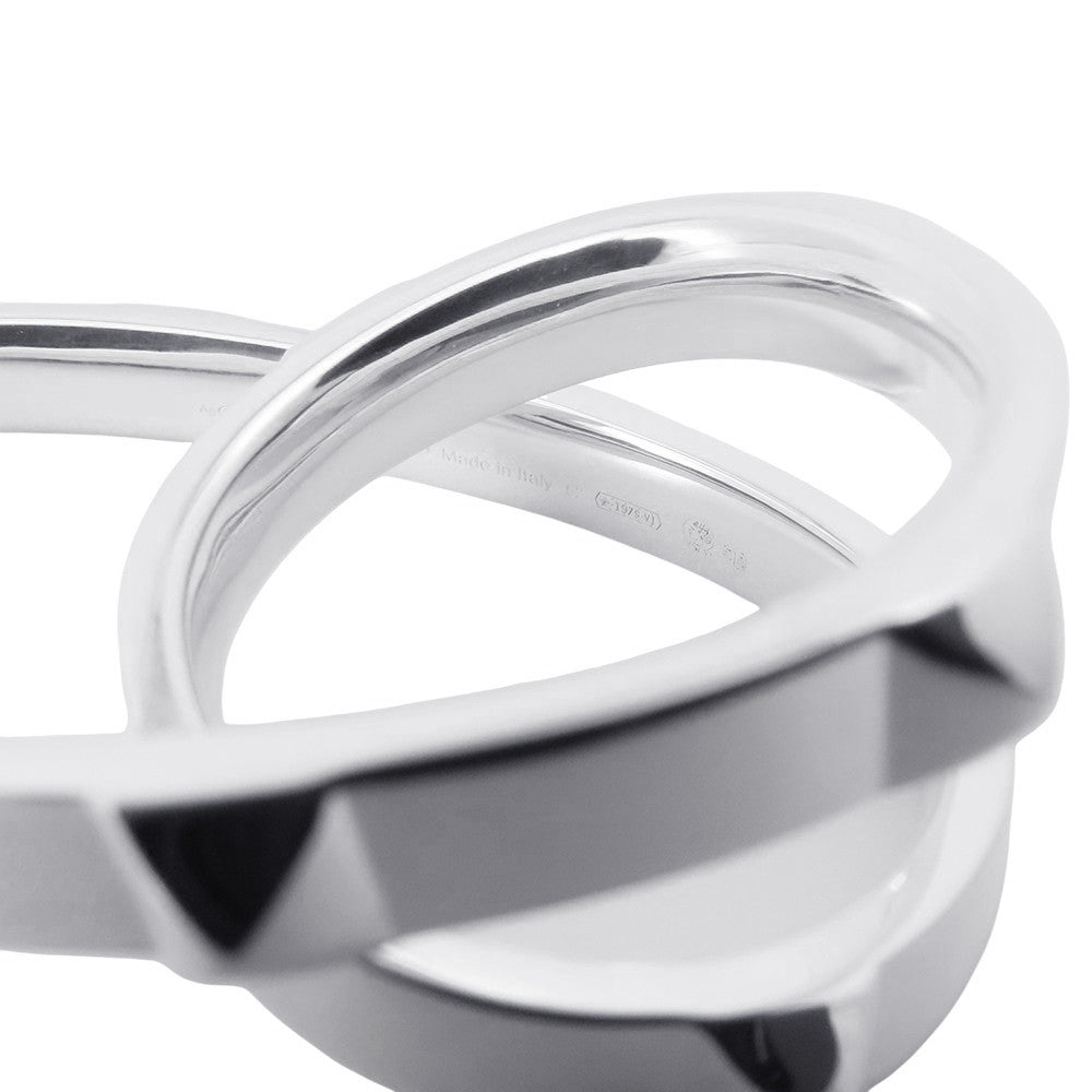 HERMES Crew de H Double Finger Ring Size 52/#12H125631B SV925