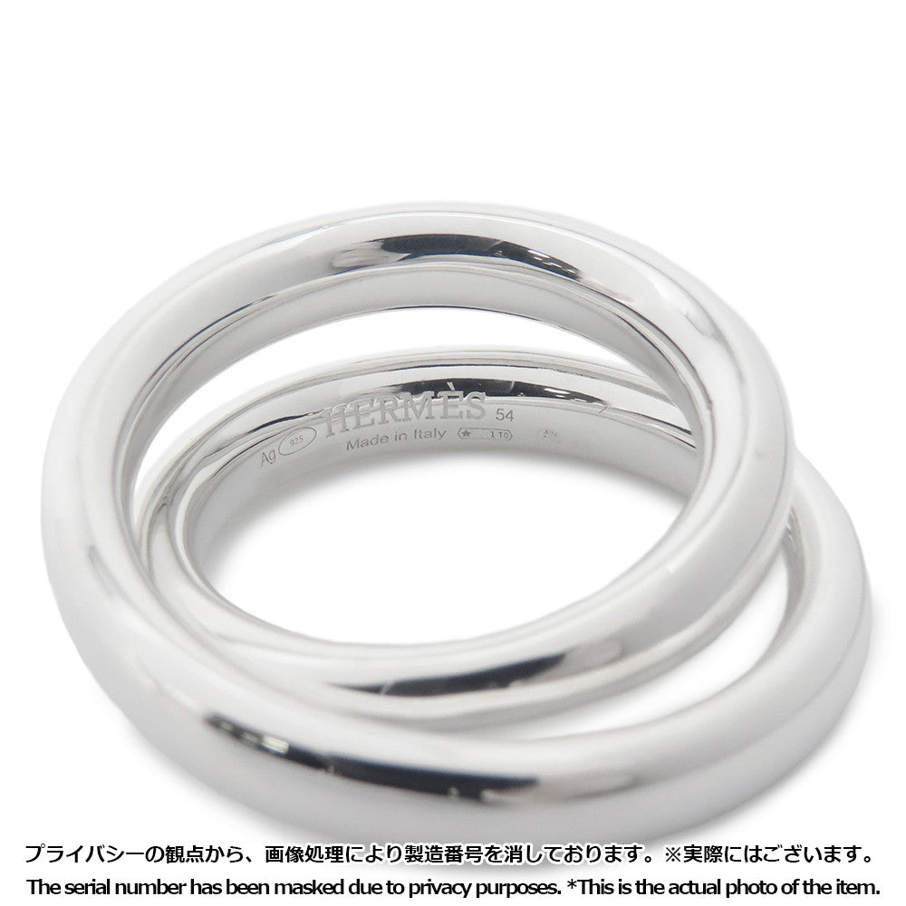 HERMES Caba Cityslide clutchertige Ring Size 54/#14 Silver SV925