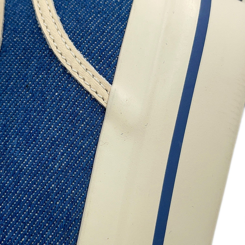 JIMMY CHOO FENIX Sneakers Blue/Ivory Canvas Rubber Size 35