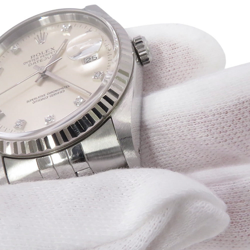 ROLEX Datejust W36mm Stainless Steel K18WG Silver Dial16234G