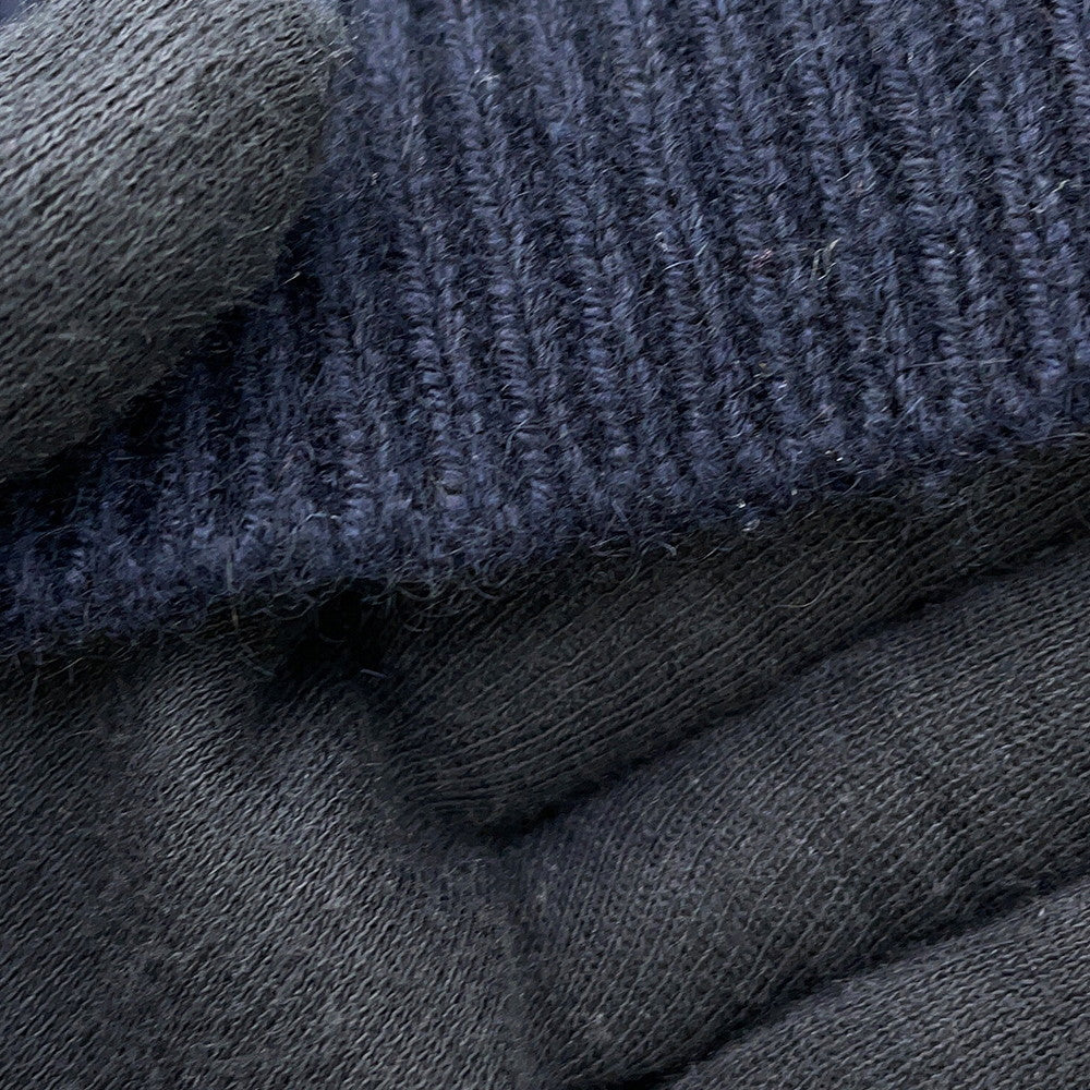 LOUIS VUITTON Half and Half Monogram Sweater Size S Navy Cashmere99% Wool1%
