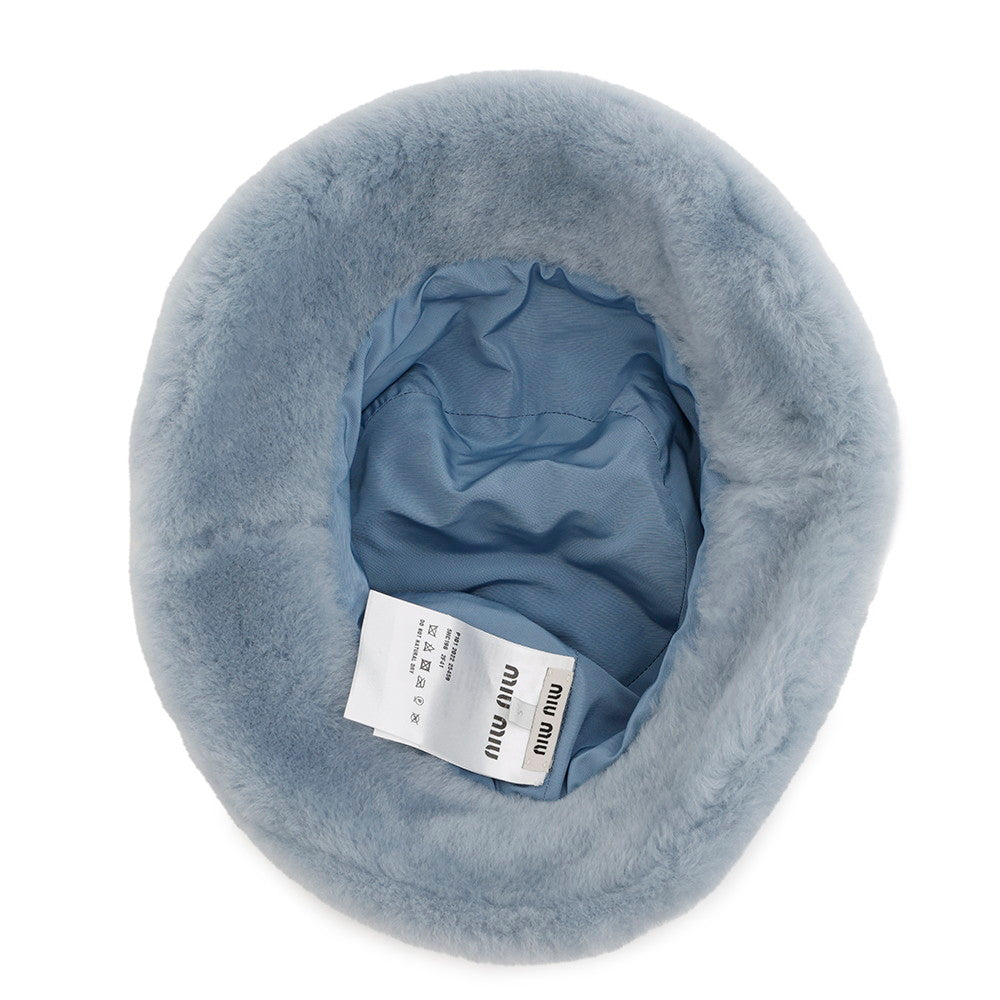 MIUMIU Brushed bucket hat Size S Light Blue5HC196 Polyester57% Acetate43%