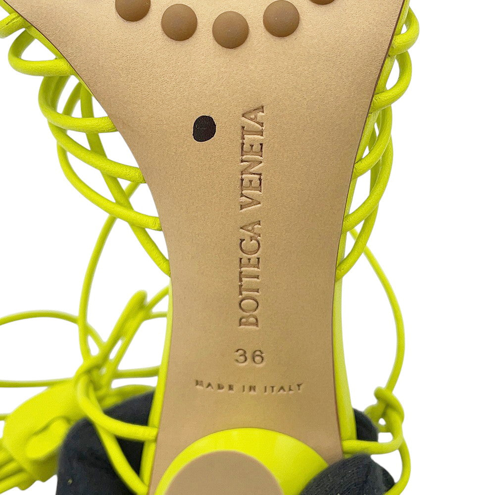 Bottega Veneta Dot Lace-Up Sandals Lime696242 Leather Size 36