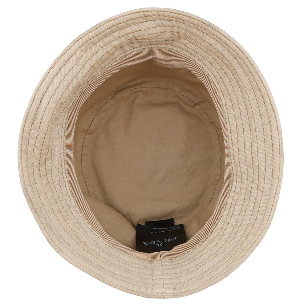 PRADA triangle logo bucket hat Size XL Beige2HC137 Cotton100%