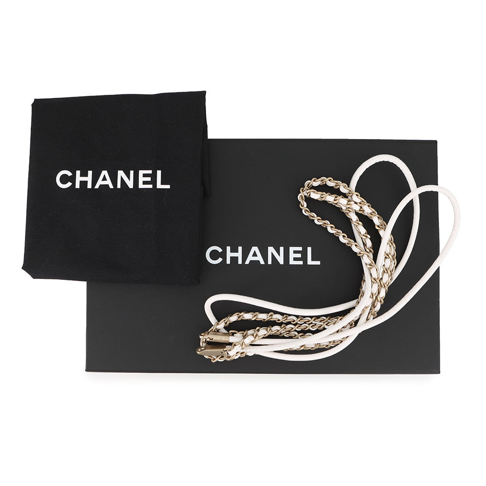 CHANEL CHANEL 22 Coco Punching ChainShoulder WhiteAS3980 Shiny Calf Leather Size Mini