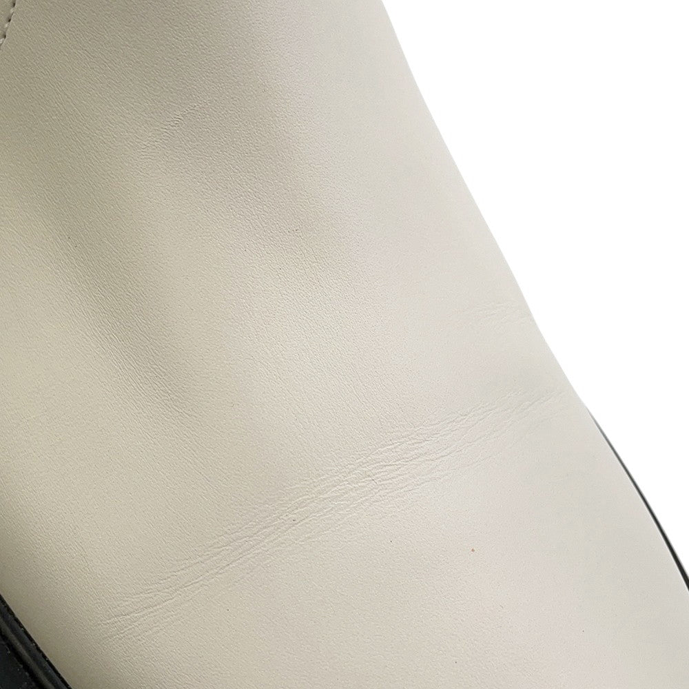 HERMES Harrow Beige/Black232060Z Leather Size 37