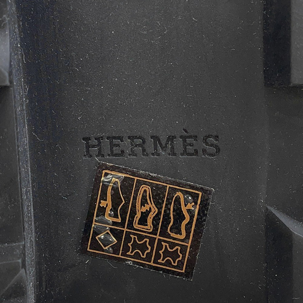 HERMES Harrow Beige/Black232060Z Leather Size 37