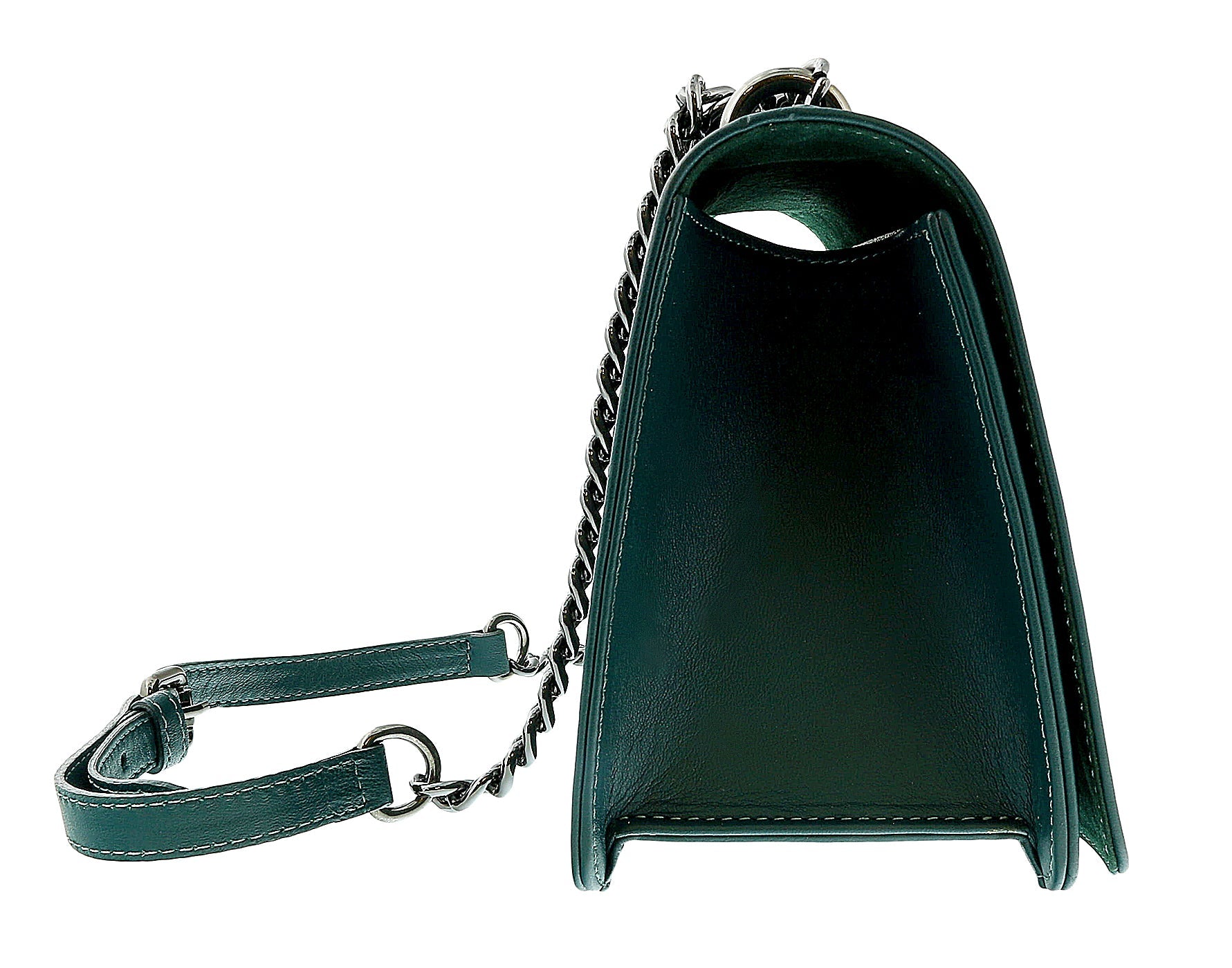 Pierre Cardin Teal Leather Small Structured Shoulder Bag